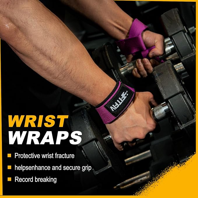 Lifting Straps for Weightlifting, Lifting Wrist Straps for Gym Strength Training, Neoprene-padded Wrist Cushion - Men & Women