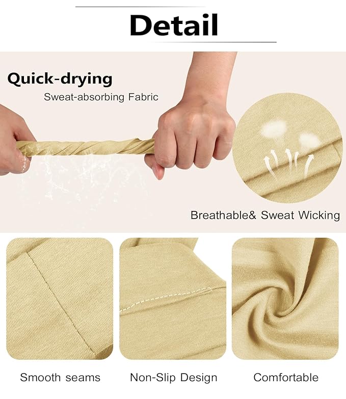 Headbands for Women Non Slip - Stylish Sports Hair Bands for Women's Hair - Soft Cotton Cloth Stretchy Headbands for Women for Yoga, Outdoor Exercise Running - 8 Pack