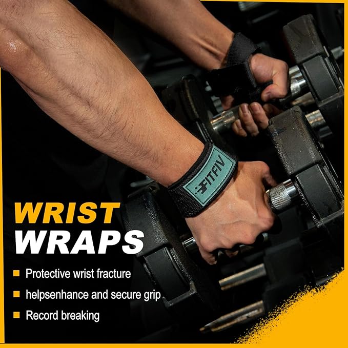 Lifting Straps for Weightlifting, Lifting Wrist Straps for Gym Strength Training, Neoprene-padded Wrist Cushion - Men & Women