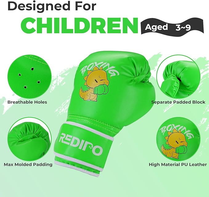 Kids Boxing Gloves, Youth Boxing Training Gloves for Kids 3-9 Year Boys and Girls, 4&6OZ Fighting Gloves, Punching Bag Kickboxing Thai Mitts MMA Training Sparring Gloves
