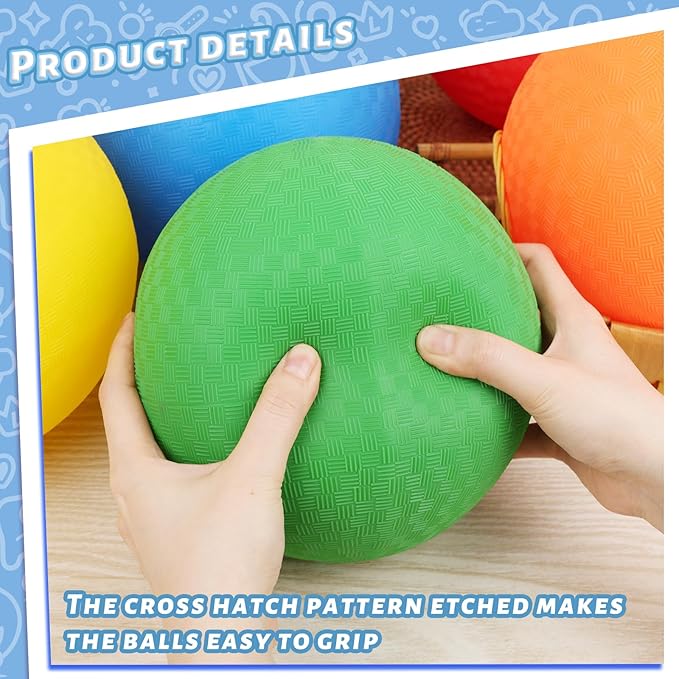 LovesTown Inflatable Playground Ball 8.5 Inch 4 Square