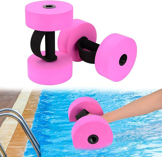 Hikeen Aquatic Exercise Dumbbells Water Dumbbell Pool Resistance Aquatic Fitness Barbells with 4 High-Density EVA Foam Pool Weights Dumbbells, for Water Aerobics Weight Loss