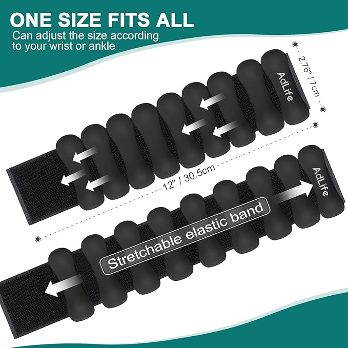 2lbs Adjustable Pilates Wrist Ankle Weights for Women 2(1 lb