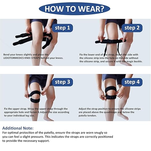 Medical Patella Knee Brace for Knee Pain, Professional Patellar Tendon Support Strap for Men&Women, Knee Brace for Meniscus Tear, Pain Relief, Arthriti(S/M, Navy)