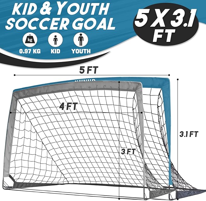 Kids Soccer Goal for Backyard 5×3, 6×4, 6×4, 9×5FT 9×5FT Easy