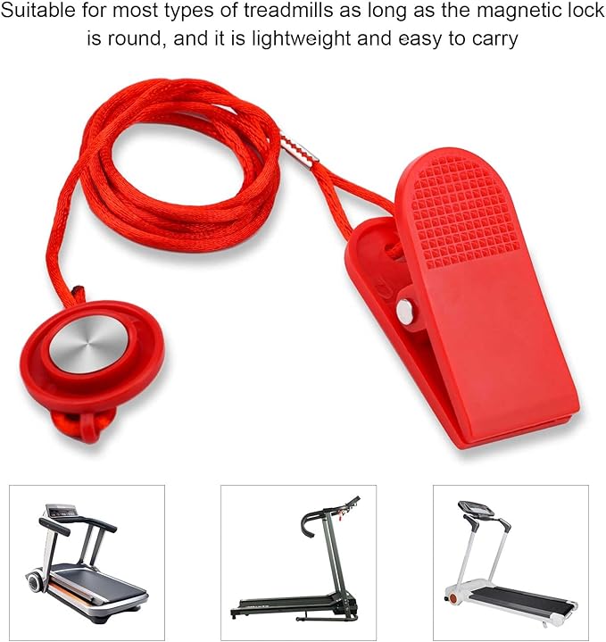 2pcs Universal Treadmill Magnet Safety Key, Magnetic Safety Switch Round Treadmill Safety Key Replacement Treadmill Emergency Stop Magnet for Treadmills Running Machines