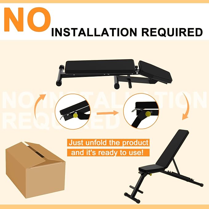 Adjustable Weight Bench Fast Folding Workout Bench