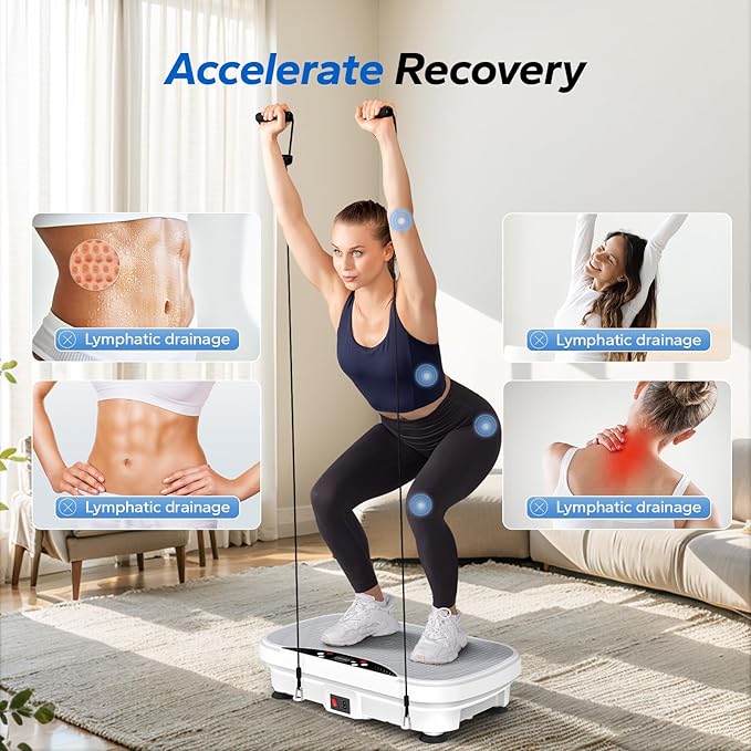 MERACH Vibration Plate Exercise Machine, Vibration Plate with Bluetooth and LED Display, Vibrating Plate Exercise Machine for Women Men, Workout Equipment for Home