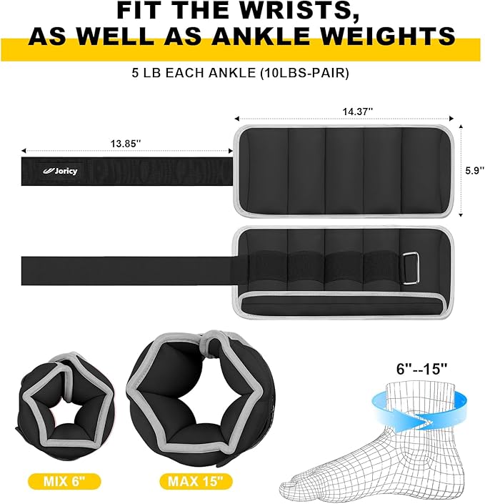 Adjustable Ankle Weights for Women Men 1 Pair 2 4 4 6 6 8 8 10 10 LBS 1-5 LB