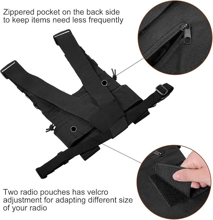 abcGoodefg Radio Chest Harness Chest Front Pack Pouch