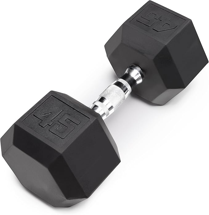 Marcy Rubber Hex Dumbbell - Available for 25lb - 50lb