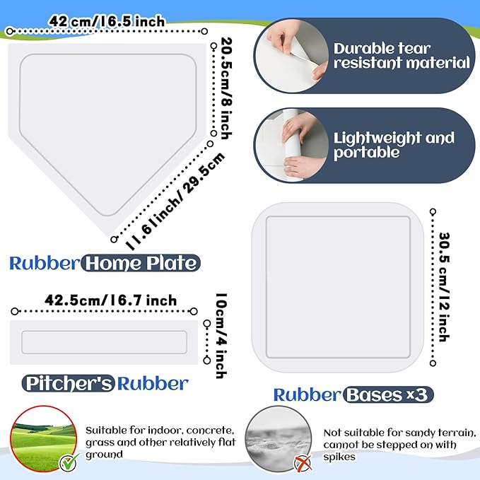 Hiboom 12 Pcs Dodgeball Set with Bases Playground 6 Bouncing 5 Rubber 1 Ball