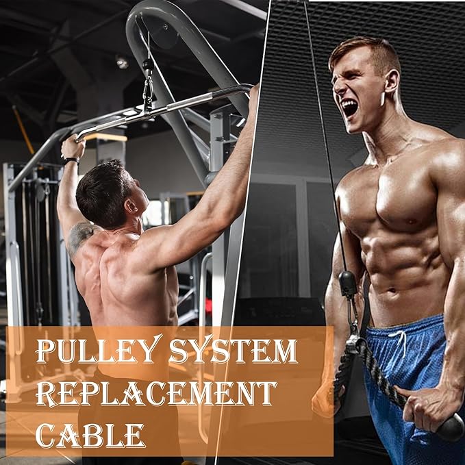 2-Pack 59 Inch Fitness Extension Cable Home Gym Cable Pulley System Fitness Cable for Pulley Machine Accessories,Thick 5Mm Heavy Duty Pulley Cable for Home Gym