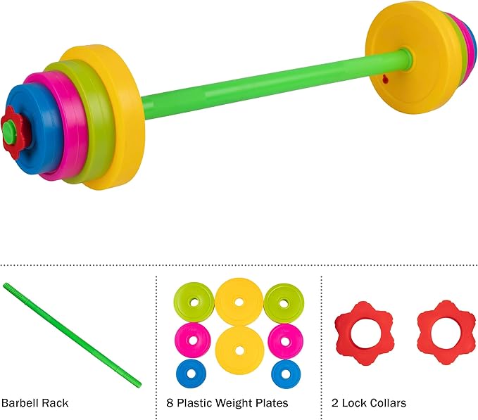 Hey! Play! Kids Weight Set - Barbell 8 Adjustable 3 and