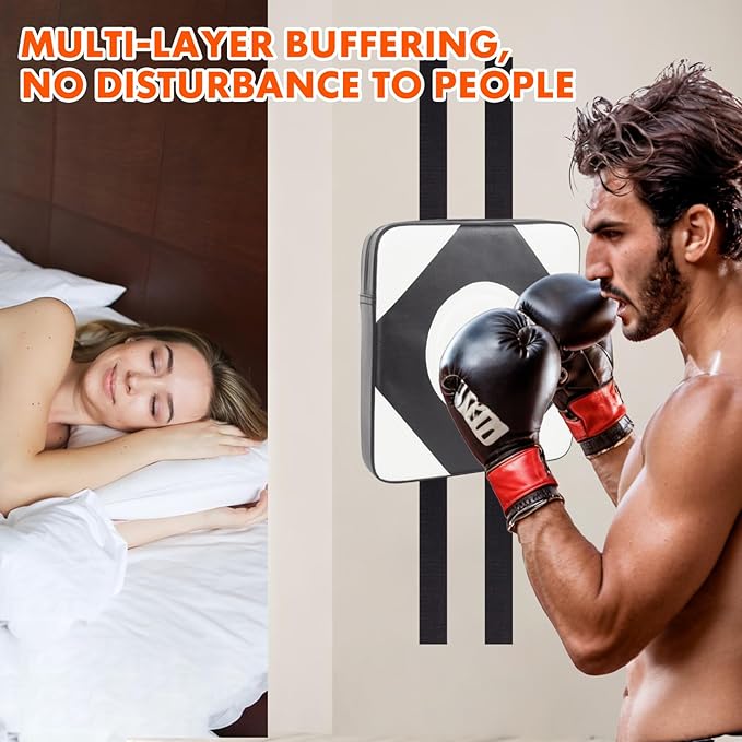 LuiceABC Wall Punching Boxing Pad, Wall Focus Target Foam, Boxing Fitness Wall Punch Bag, Leather and High Elastic Sponge Bag for Sports Training, Adjustable Height