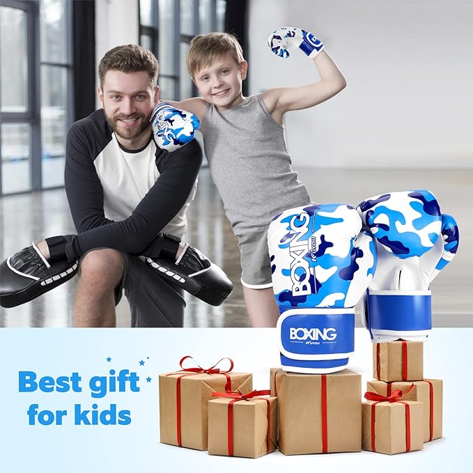 Kids Boxing Gloves, Boxing Gloves for Children 3-9 Youth Boys Girls Toddler PU Cartoon Sparring Training Boxing Gloves for Punching Bag, Kickboxing, Muay Thai, MMA