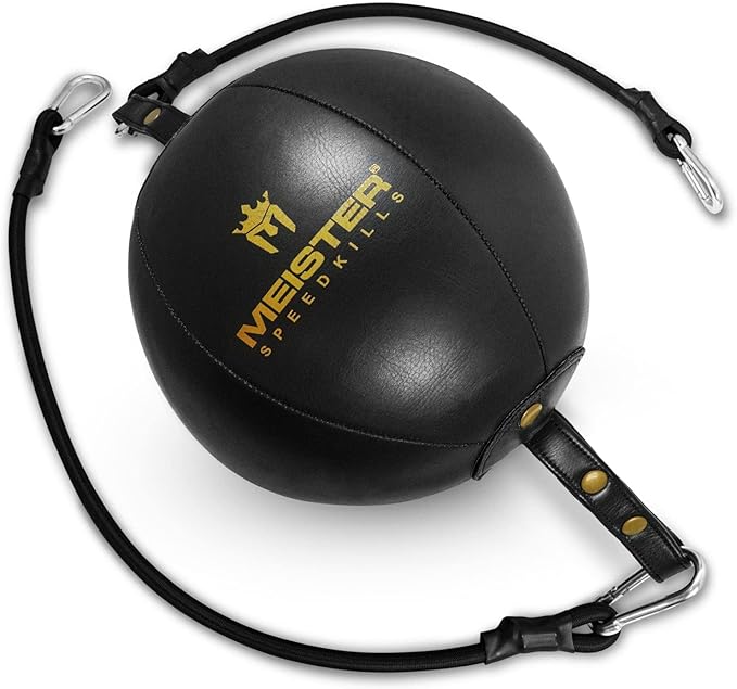 Meister SpeedKills Double-End Leather Speed Bag w/Bungees & Lightweight Latex Bladder