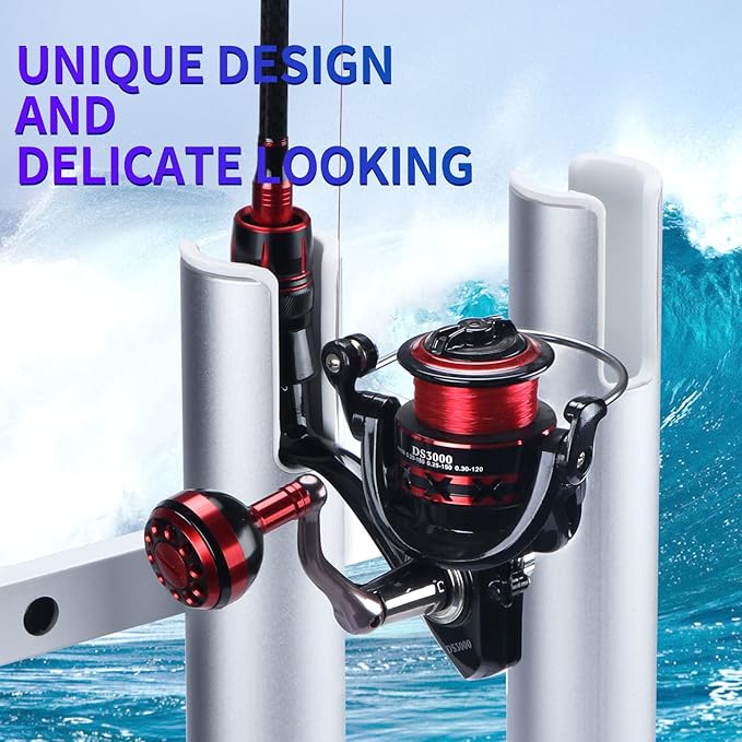 Marinebaby Fishing Rod Holder Aluminum, 3/4 Link Tube, Aluminum 4 Rod Rack, Suit Boats & Yacht