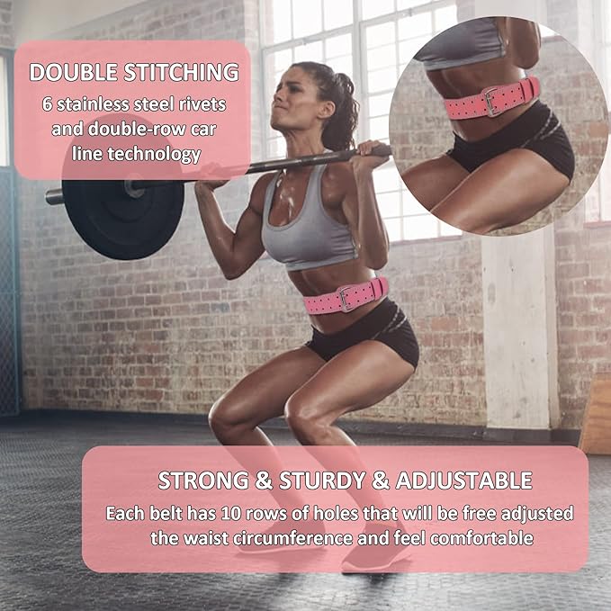 9mm Leather Fitness Weight Lifting Belt for Women&Men 4 Inches