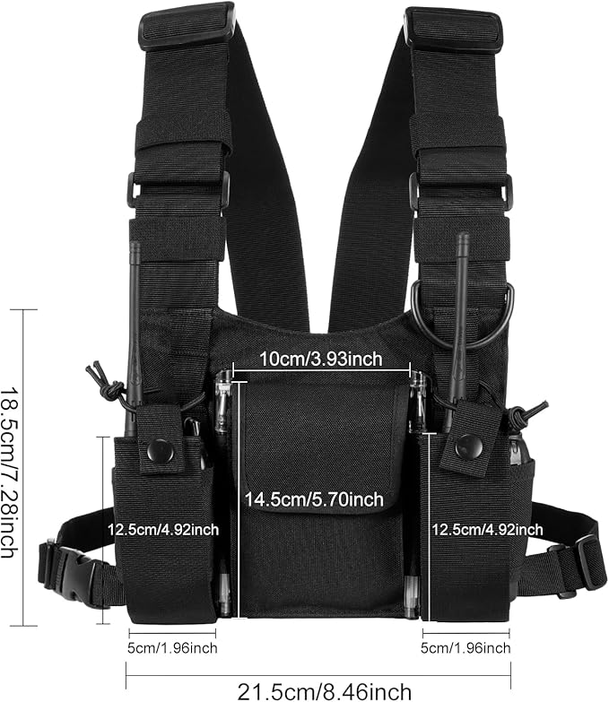 abcGoodefg Radio Chest Harness Chest Front Pack Pouch