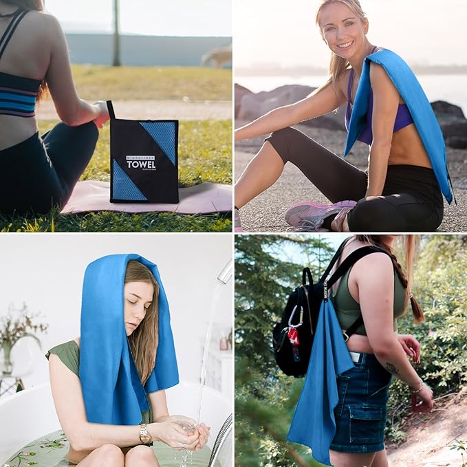 Microfiber Travel Towel (XXL:40"×72" -Blue)