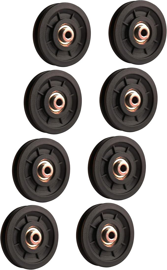 LFJ 90mm/3.5" Nylon Bearing Pulley Wheel Replace for Gym Equipment Part Cable Merchine