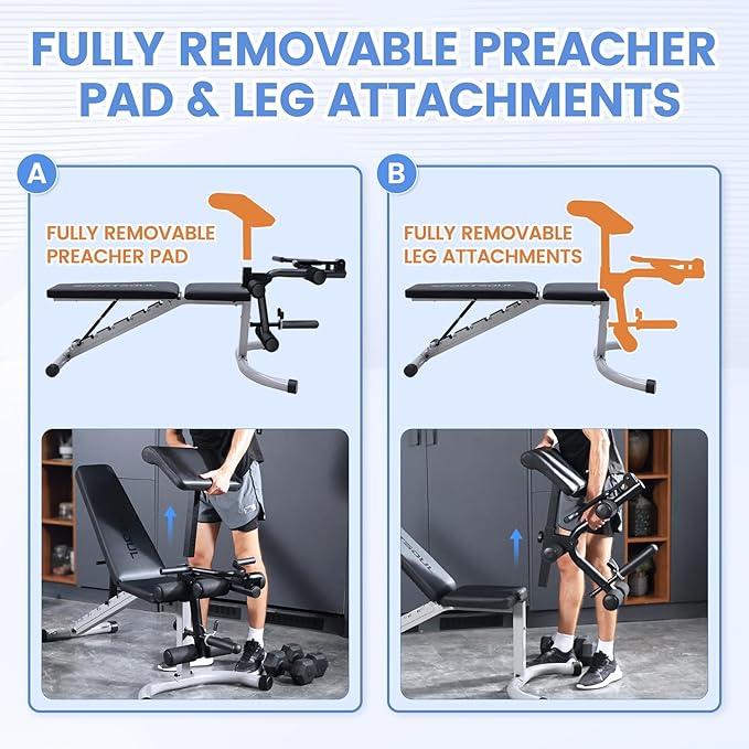 Adjustable Weight Bench Professional Utility Heavy Duty Workout