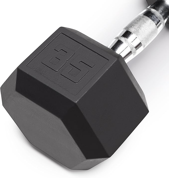 Marcy Rubber Hex Dumbbell - Available for 25lb - 50lb