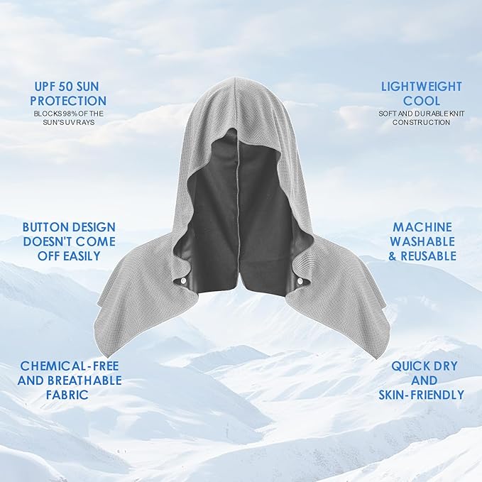 3 Pack Cooling Hoodie Towels for Neck and Face 50 Sun