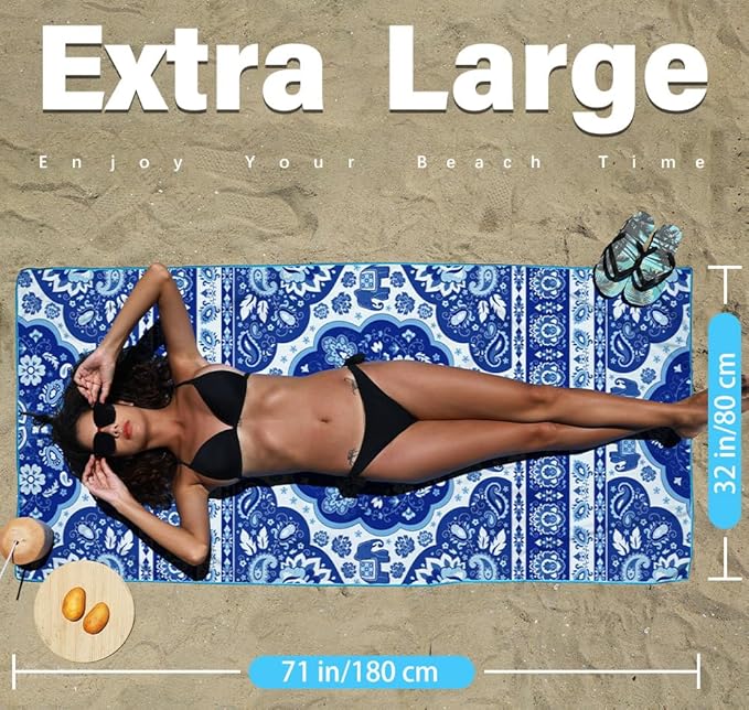 Microfiber Lightweight Beach Towel Sand Free Quick Dry