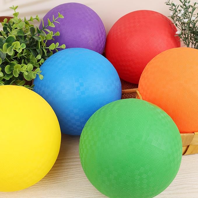LovesTown 6PCS Playground Balls with Air Pump 8.5inch Inflatable