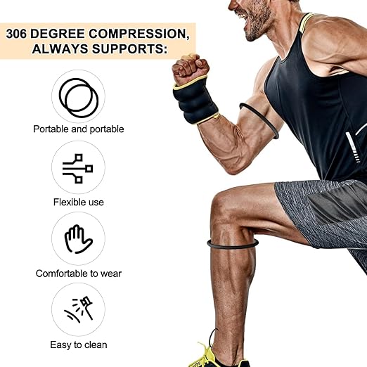 4 Pcs Patellar Tendon Support Strap, Silicone Knee Band Flexible Patella Knee Strap Patellar Tendon Knee Strap Brace for Running Basketball Sports Men Women Fixed Knee Stabilization