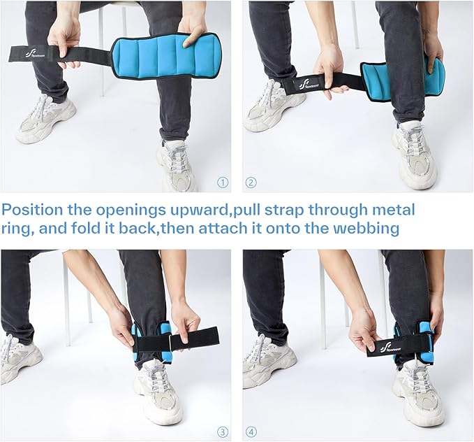 Sportneer Adjustable Ankle Wrist Weights for Men Women Kids 2 lbs 1 Pair 4 lbs