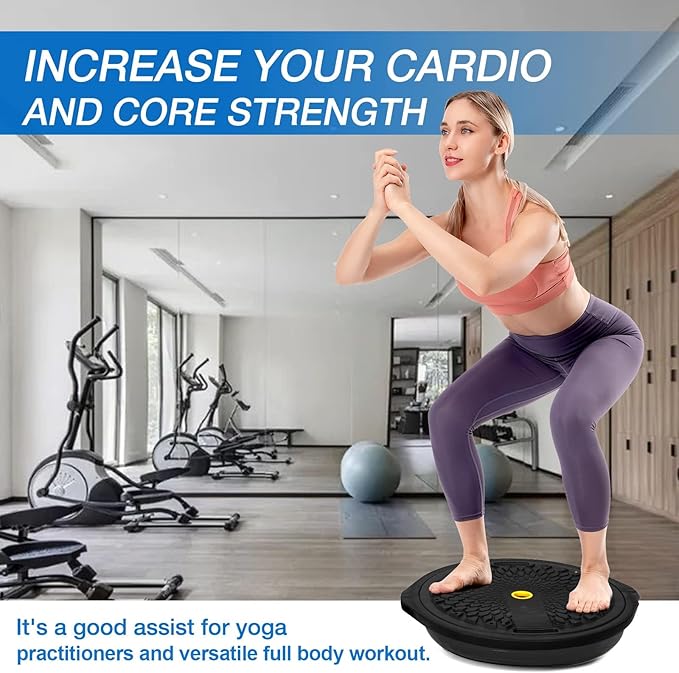 25in Half Balance Ball, 1500lb Inflatable Wobble Board Trainer, Non-slip Base Yoga Ball for Strength Training, Includes 2 Bands and Pump, Enhance Your Balance Training and Yoga Practice