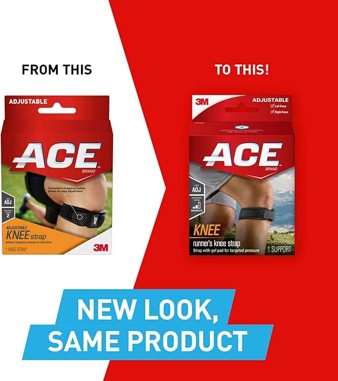 ACE Brand Knee Strap, Adjustable, Black, 1/Pack