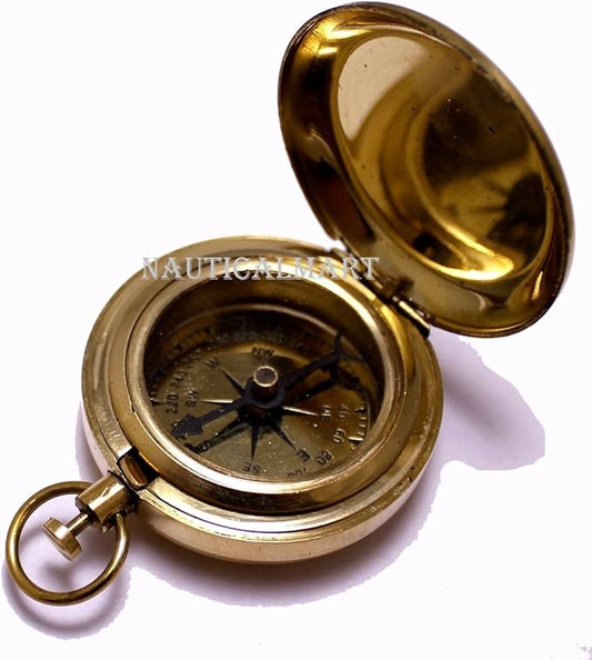 1.75" Classic Pocket Antique Style Camping Brass Push