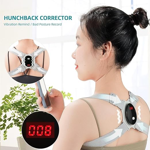 LIARTY Posture Corrector with Smart Vibration, Upper Back Brace for Teens & Kids, Fully Adjustable Back Straightener for Neck, Shoulder, Clavicle, Back