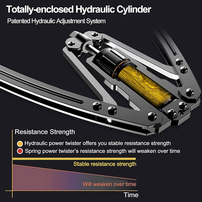 Adjustable Hydraulic Power Twister Arm Exerciser 22-440lbs Home