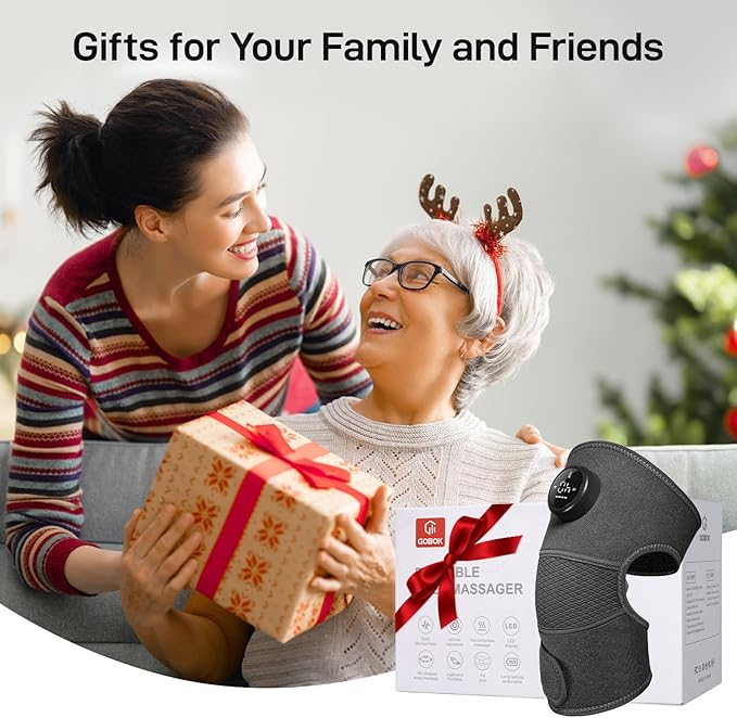 8 Modes & 20 Intensities Cordless Heated Knee Massager,FSA HSA Eligible,Heating Pad for Knee, Shoulder, Elbow Pain Relief,Heated Knee Brace for Arthritis,Perfect Holiday Gift for Men & Women