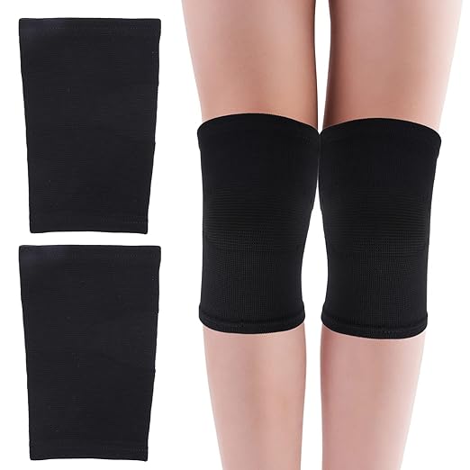 Kids Knee Sleeve Brace 1 Pair Children Knee Support Pad Breathable Elastic Soft Knee Protectors for Kids Child Girls Boys Teens Basketball Volleyball Sports (Medium)
