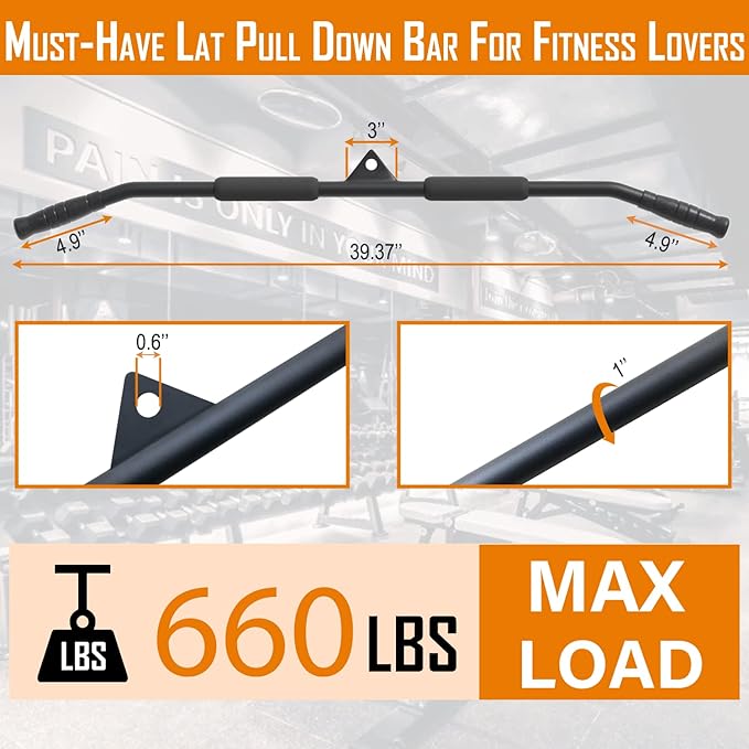 39.4'' LAT Pull Down Bar 360 Swivel and 3.74in/95mm Silent
