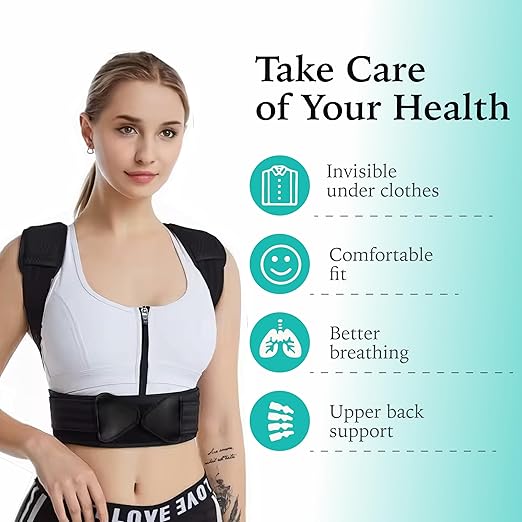 Adjustable Posture Corrector, Back Brace, Posture Trainer, Scoliosis and Hunchback Correction, Back Pain, Spine Corrector (Medium) (Medium)