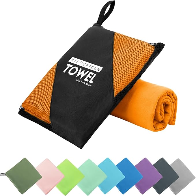 Microfiber Travel Towel (S:16"×32" -Orange)