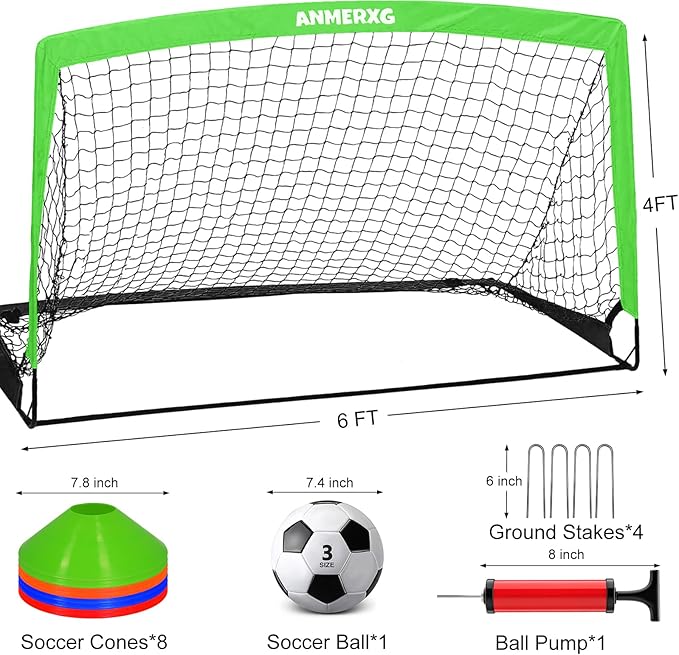 6x4FT / 9x5FT Kids Soccer Goal for Backyard
