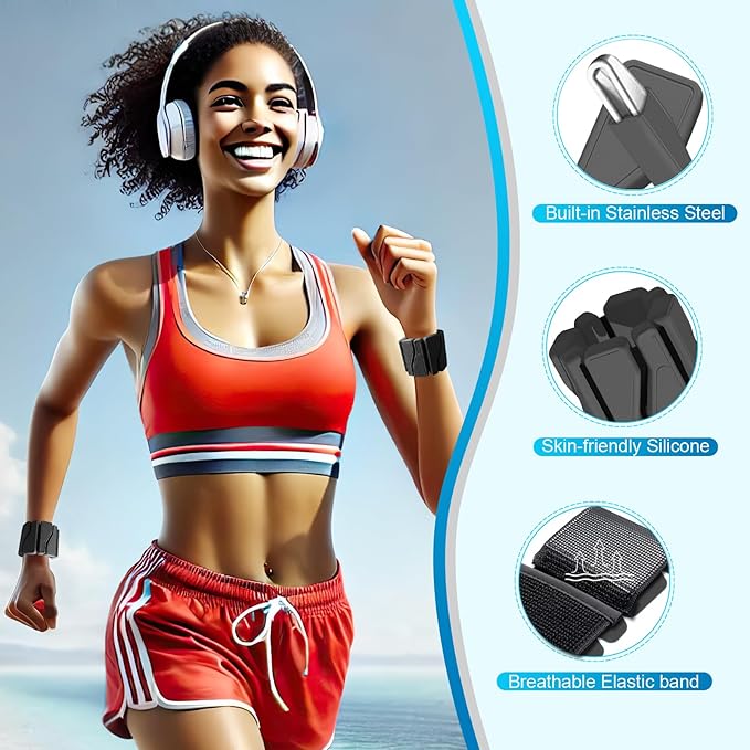 ADLIFE Adjustable Wrist Ankle Weights for Women Men Kids, 2 Lbs Wearable Arm Leg Weights Set of 2(1 Lb Each), Weighted Wristbands Exercise Weights for Walking Running Pilates Yoga Home Gym Workout