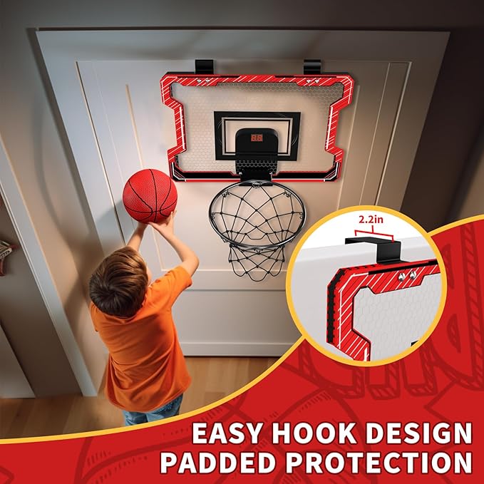 Mini Basketball Hoop Indoor with Scoreboard 3 Balls