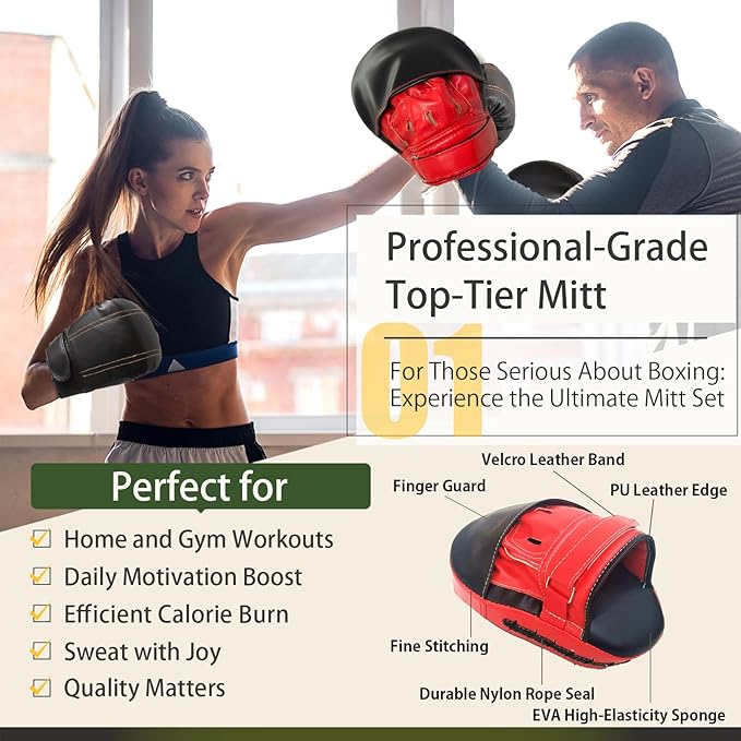 MERCIEL Pro Training Boxing Gloves and Boxing Punching Mitts for Adults – Comprehensive Boxing Set Adult Men and Women for Training, Muay Thai, MMA, Kickboxing, and Heavy Bag Work