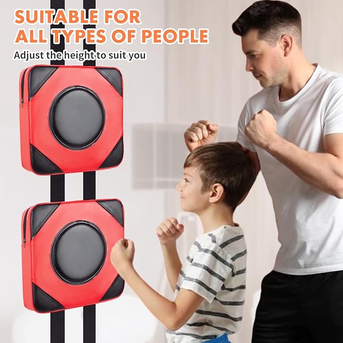 LuiceABC Wall Punching Boxing Pad, Wall Focus Target Foam, Boxing Fitness Wall Punch Bag, Leather and High Elastic Sponge Bag for Sports Training, Adjustable Height