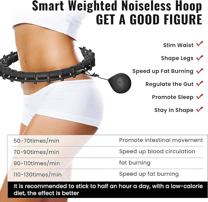 65inch 32 Knots Plus Size Quiet Weighted Hula 2 in 1 Waist
