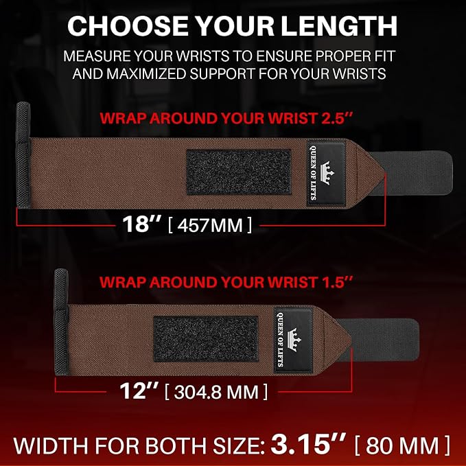 TECEUM Weightlifting 18" & 12" Wrist Wraps with Thumb Loop ā Heavy Duty Wrist Workout Braces for Men and Women ā Ideal for Powerlifting, Strength Training, Bodybuilding